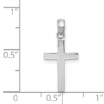 Gold Polished Latin Pendant - 14k White Gold / 11 x 17.8 mm / 22.8x11mm