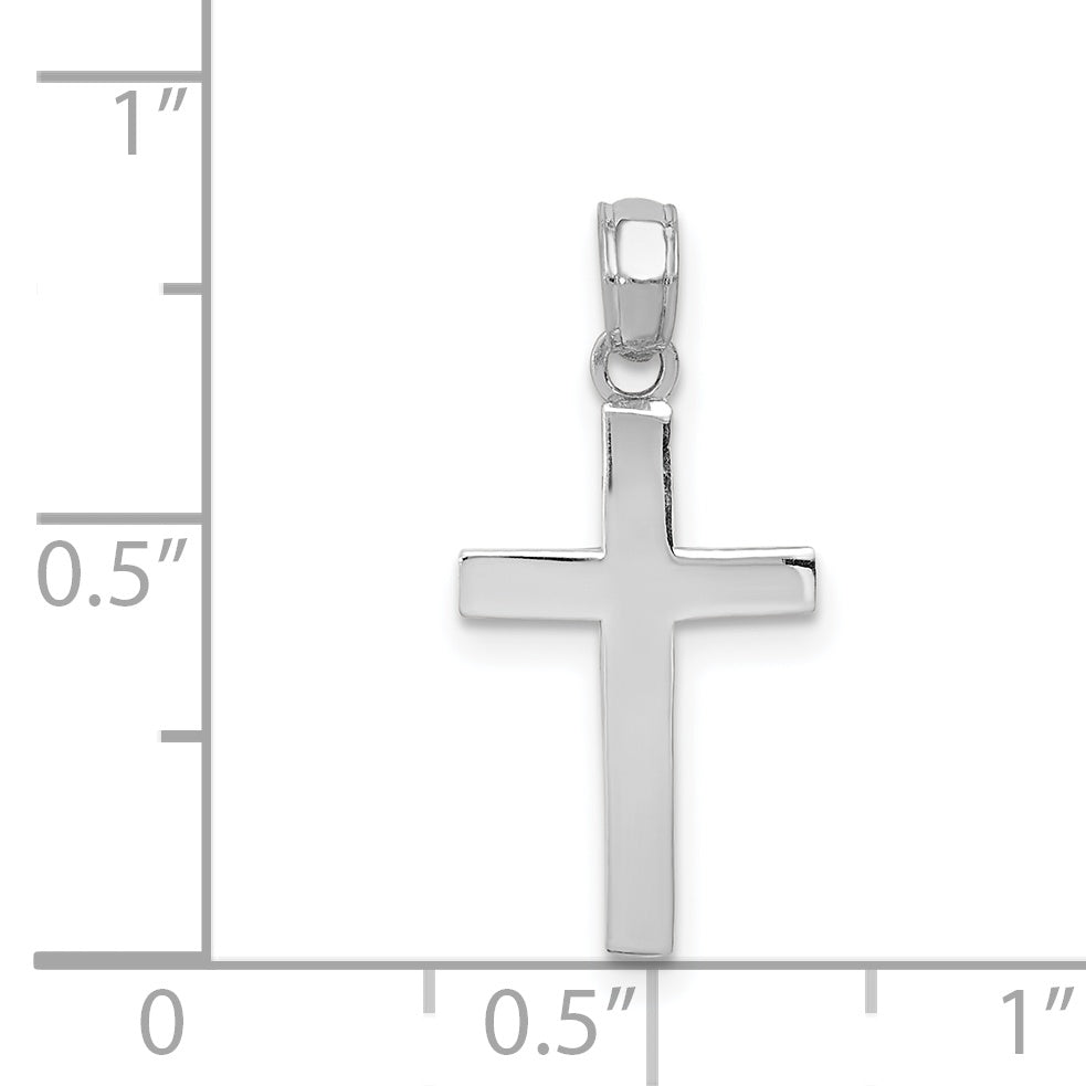 Gold Polished Latin Pendant - 14k White Gold / 11 x 17.8 mm / 22.8x11mm