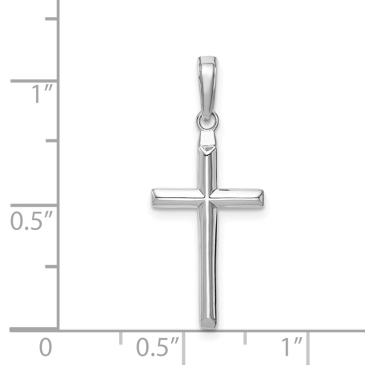 Gold Latin Cross Pendant - 14k White Gold / Large / 28mm