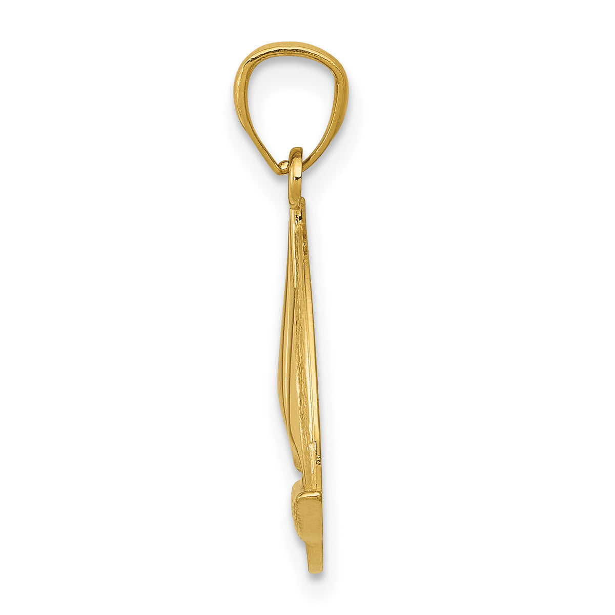 14k Yellow Gold Sailboat Pendant, view 2
