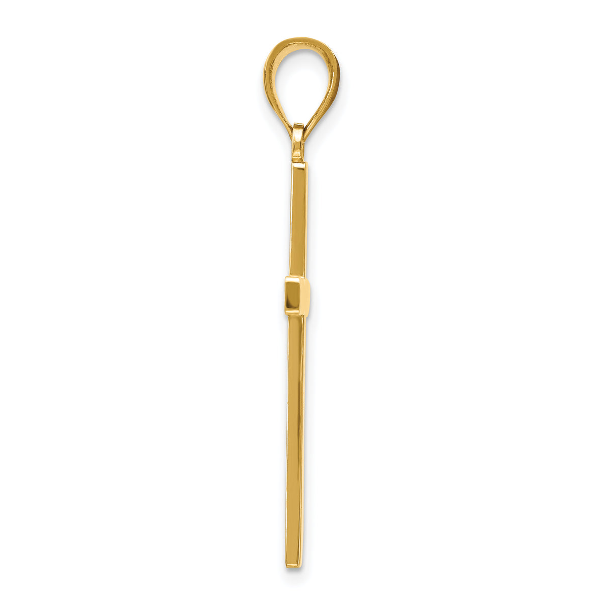 Gold Polished Latin Pendant - 14k Yellow Gold / 19.5 x 29.4 mm / 38x19.5mm