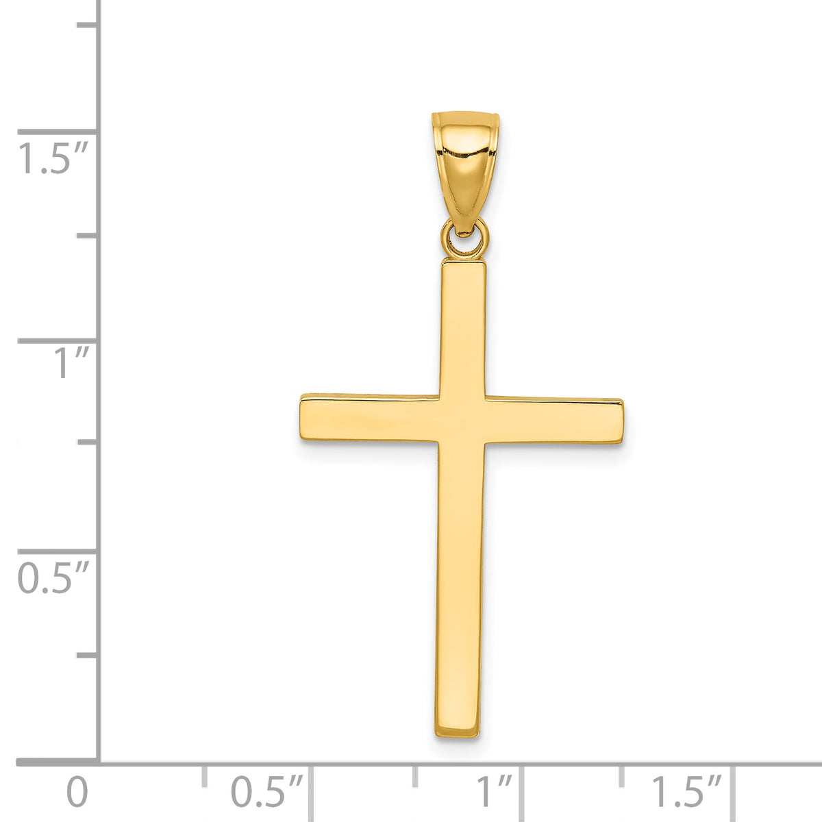 Gold Polished Latin Pendant - 14k Yellow Gold / 19.5 x 29.4 mm / 38x19.5mm