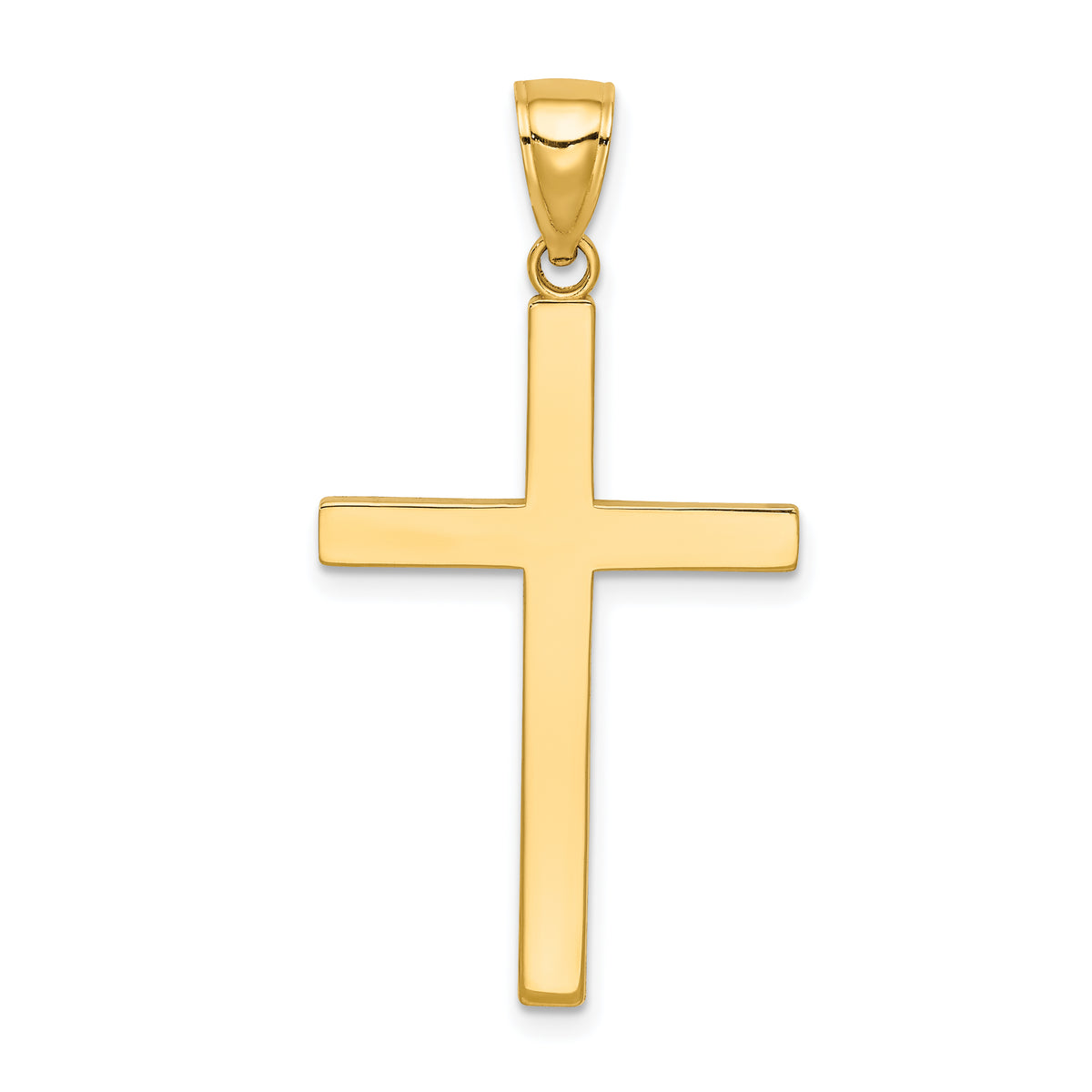 Gold Polished Latin Pendant - 14k Yellow Gold / 19.5 x 29.4 mm / 38x19.5mm