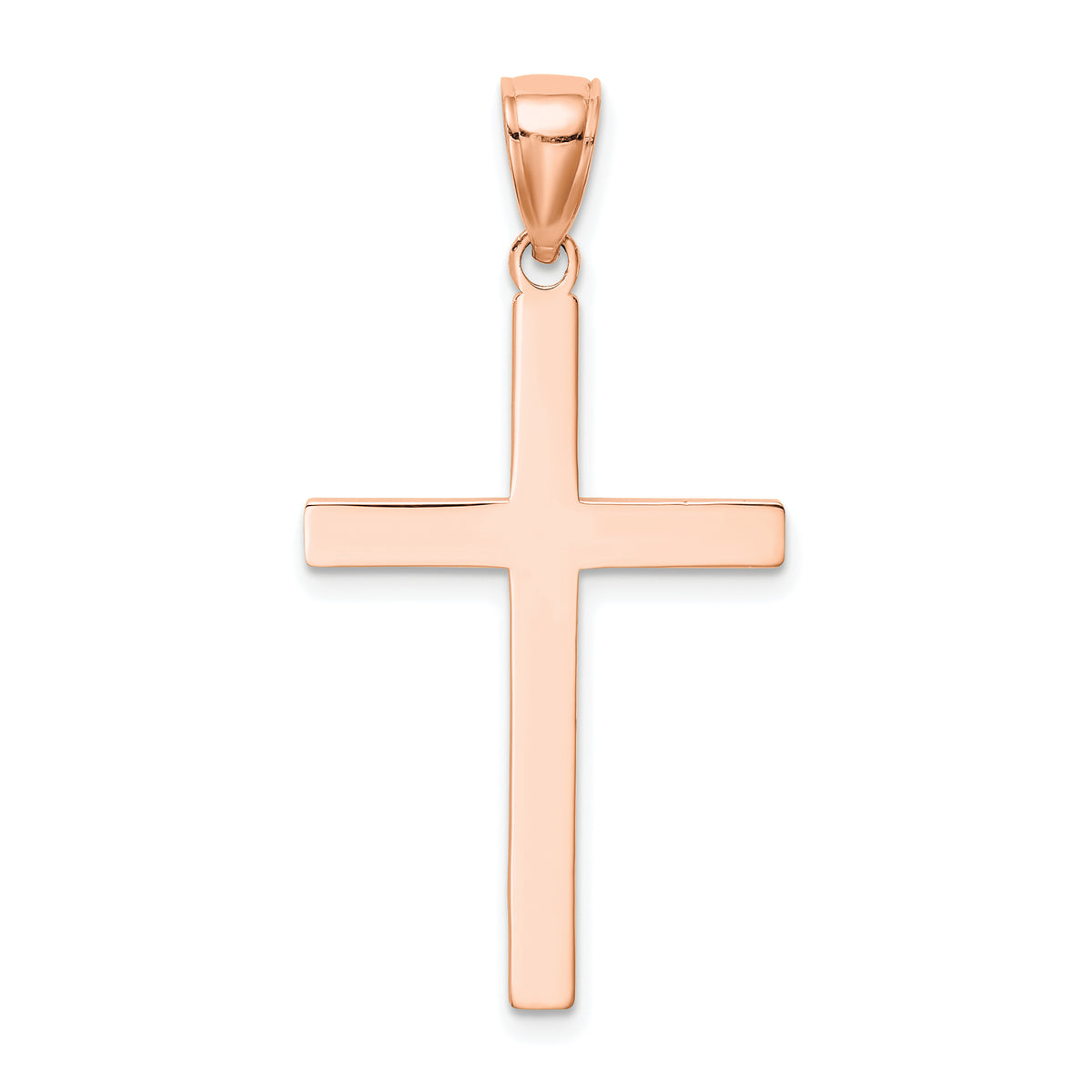 Gold Polished Latin Pendant - 14k Rose Gold / 19.5 x 29.4 mm / 38x19.5mm