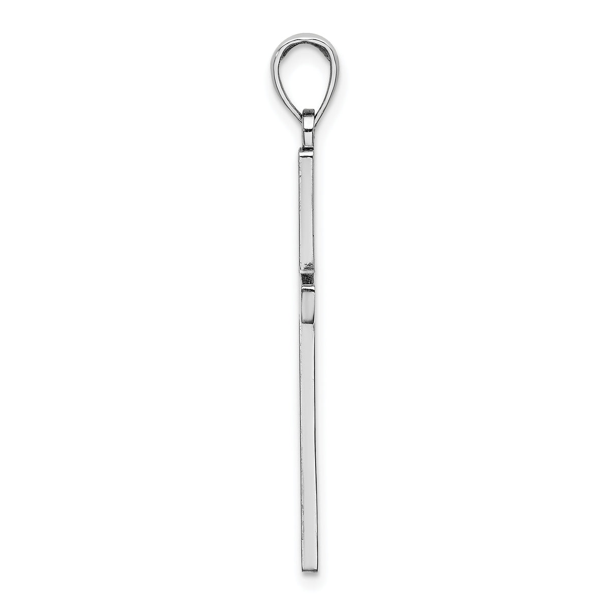 Gold Polished Latin Pendant - 14k White Gold / 19.5 x 29.4 mm / 38x19.5mm