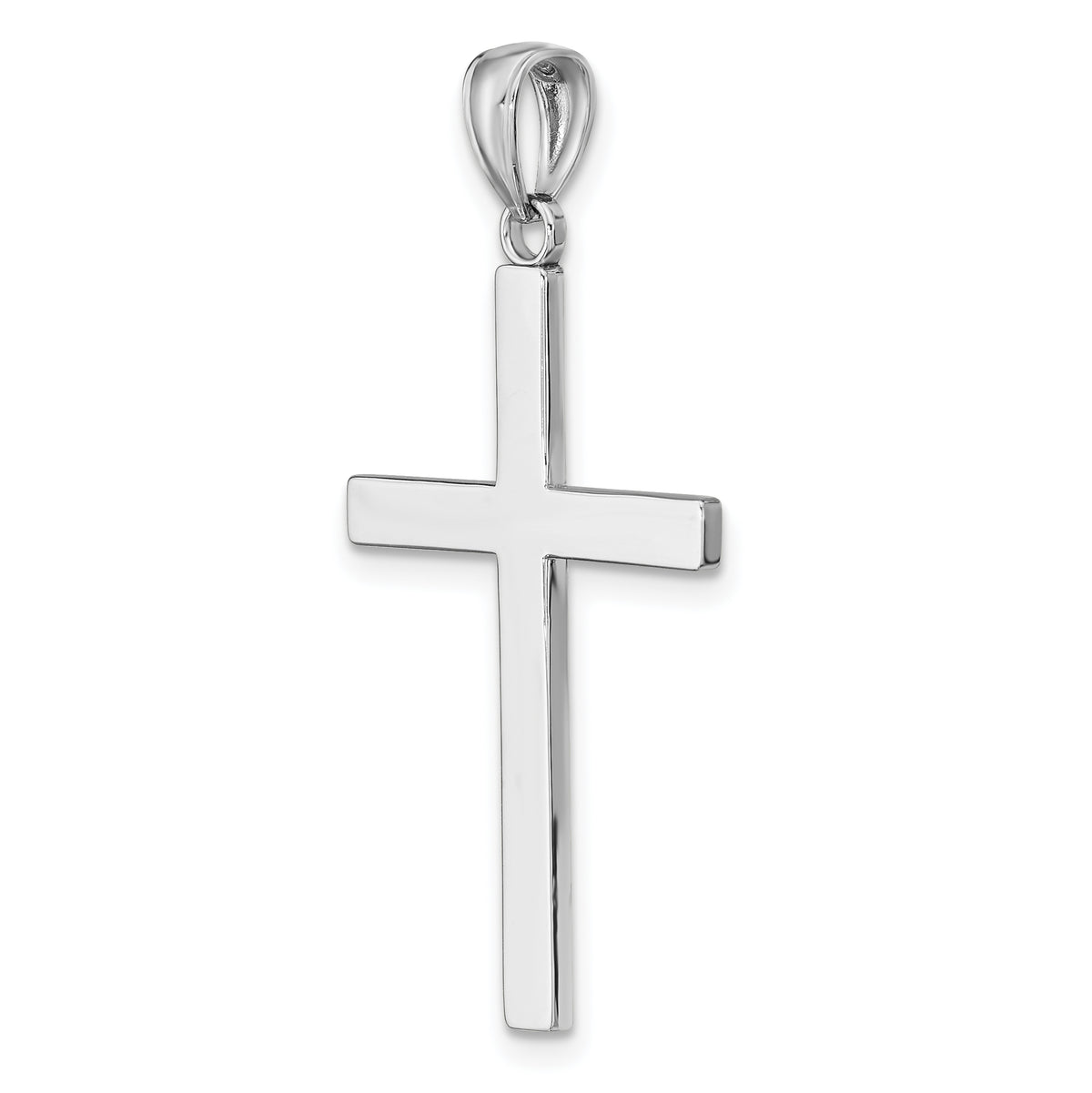 Gold Polished Latin Pendant - 14k White Gold / 19.5 x 29.4 mm / 38x19.5mm