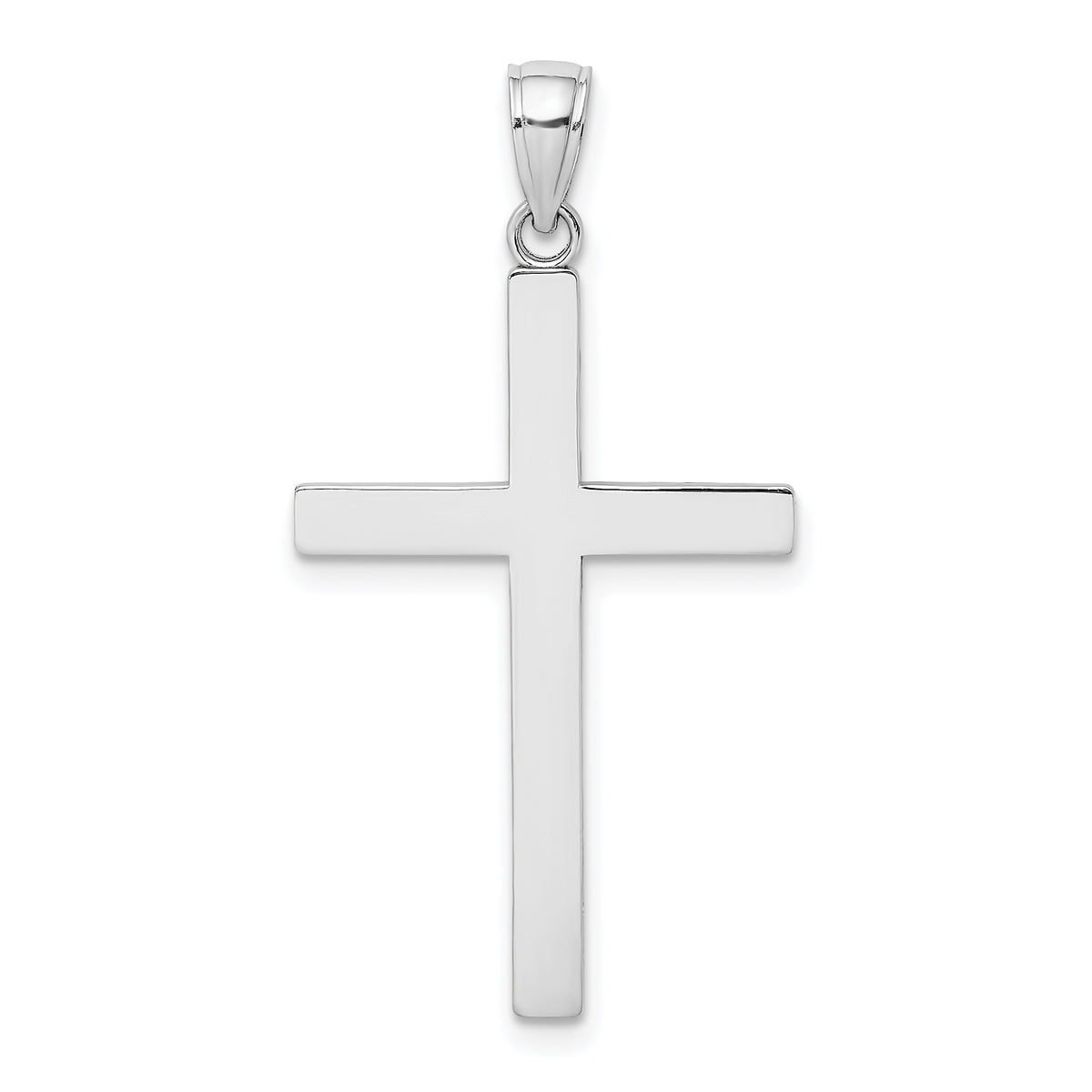 Gold Polished Latin Pendant - 14k White Gold / 19.5 x 29.4 mm / 38x19.5mm