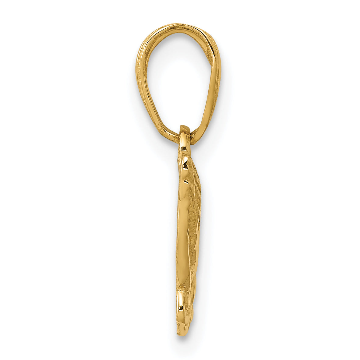 14k Yellow Gold Praying Hands Pendant, view 2