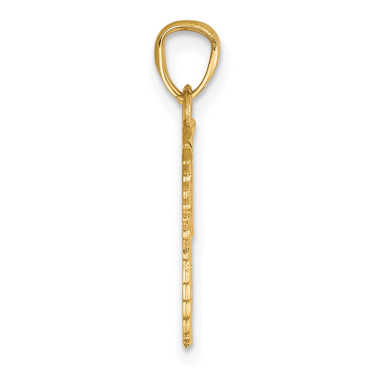 14k Yellow Gold Two-Piece Break-Apart Diamond-cut Wings Pendant, view 2