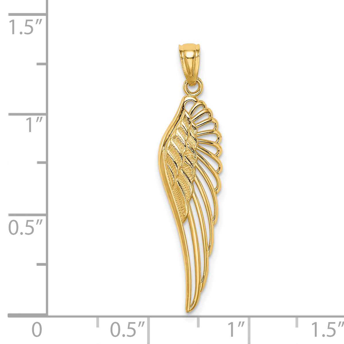 14K Cut-out Angel Wing Pendant