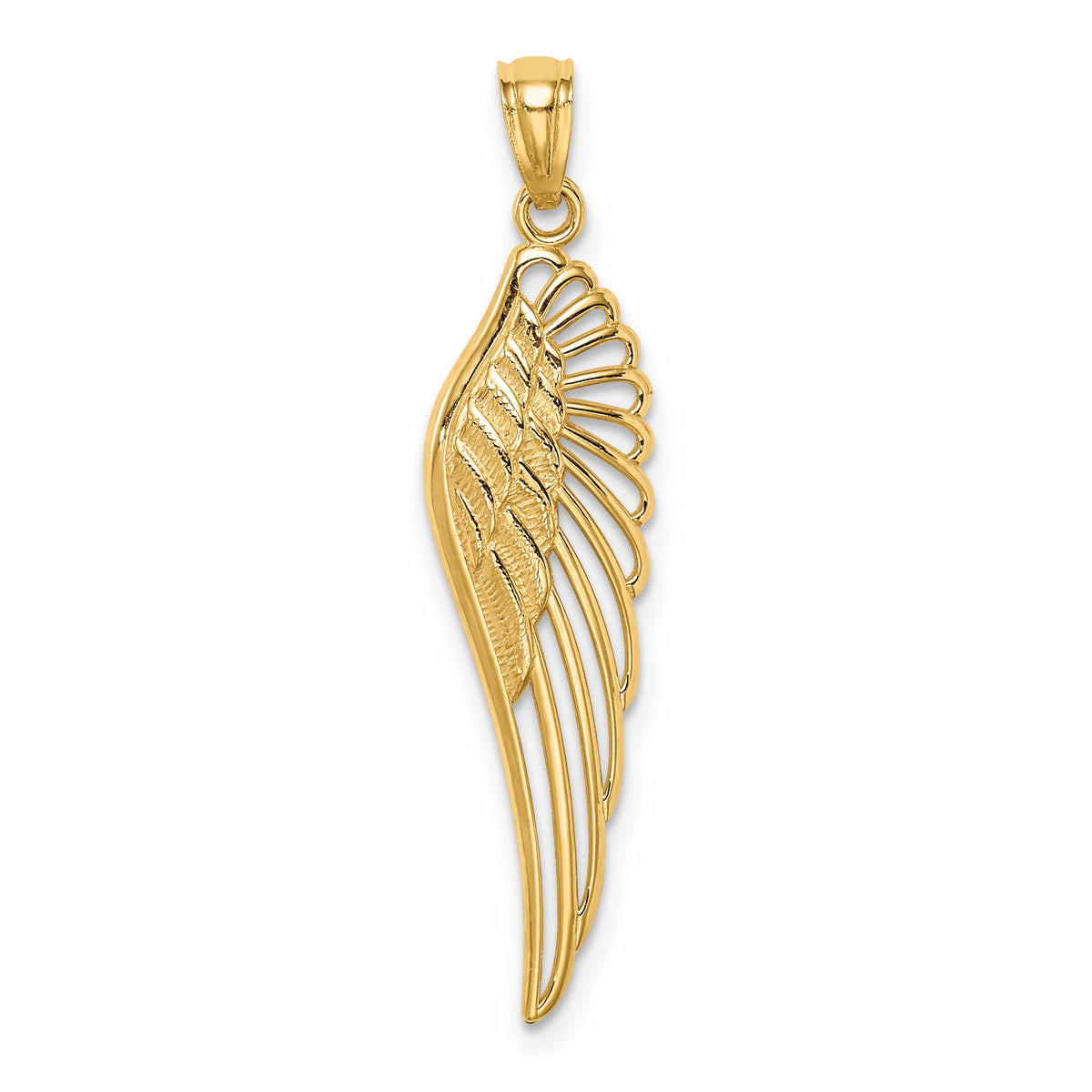 14k Yellow Gold Cut-out Angel Wing Pendant