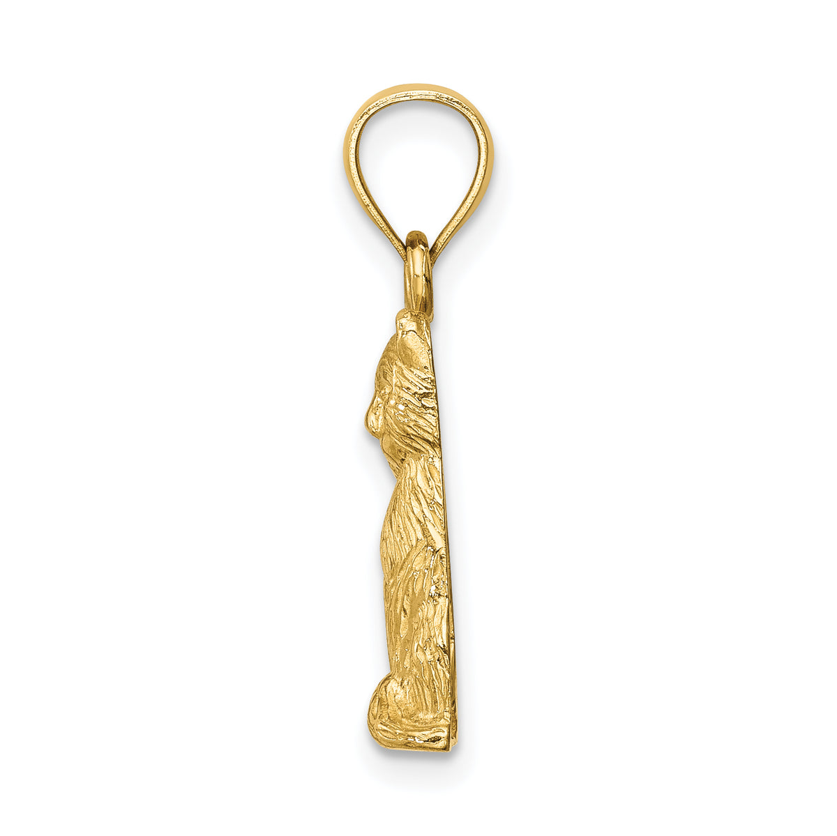 14k Yellow Gold Cat Pendant, view 2