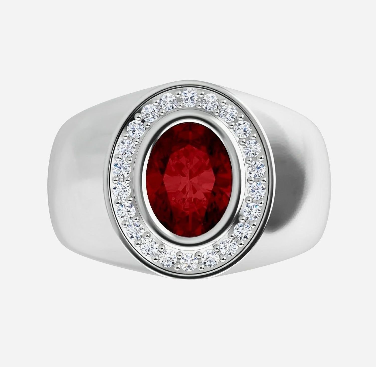 Ruby color gem ring with yellow gold & diamonds