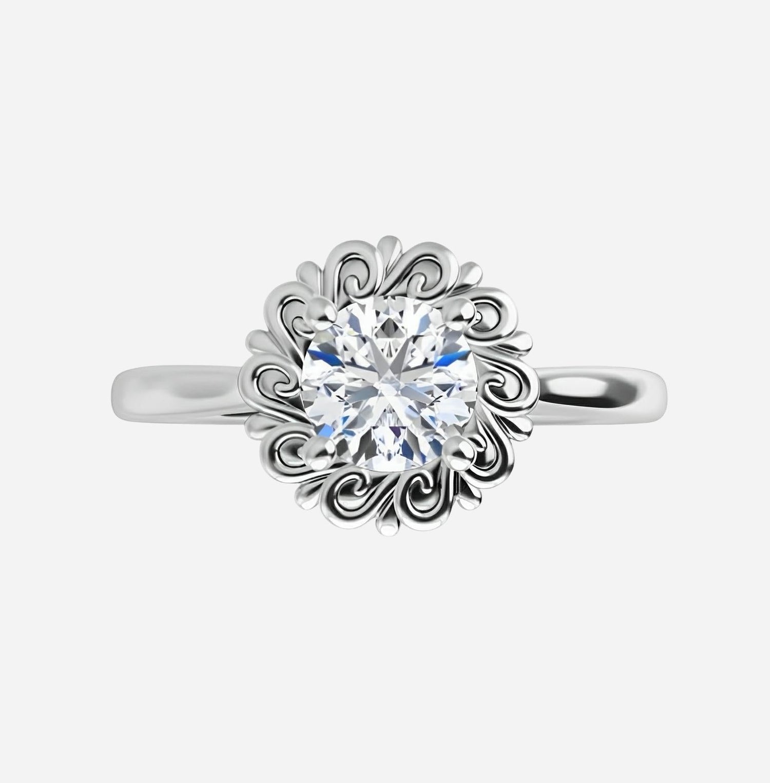 Bridal set, engagement ring in rose gold & diamond