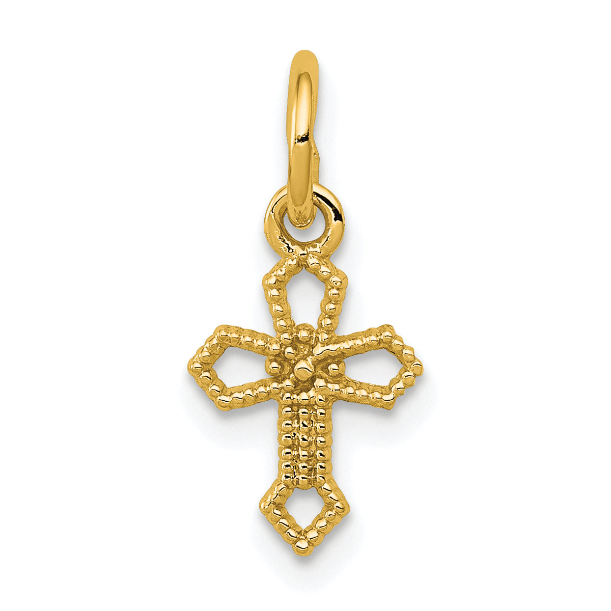 14k Yellow Gold Passion Cross Charm