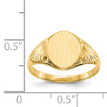 14k 7.5x10.0mm Oval Closed Back Signet Ring