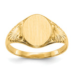 14k 7.5x10.0mm Oval Closed Back Signet Ring