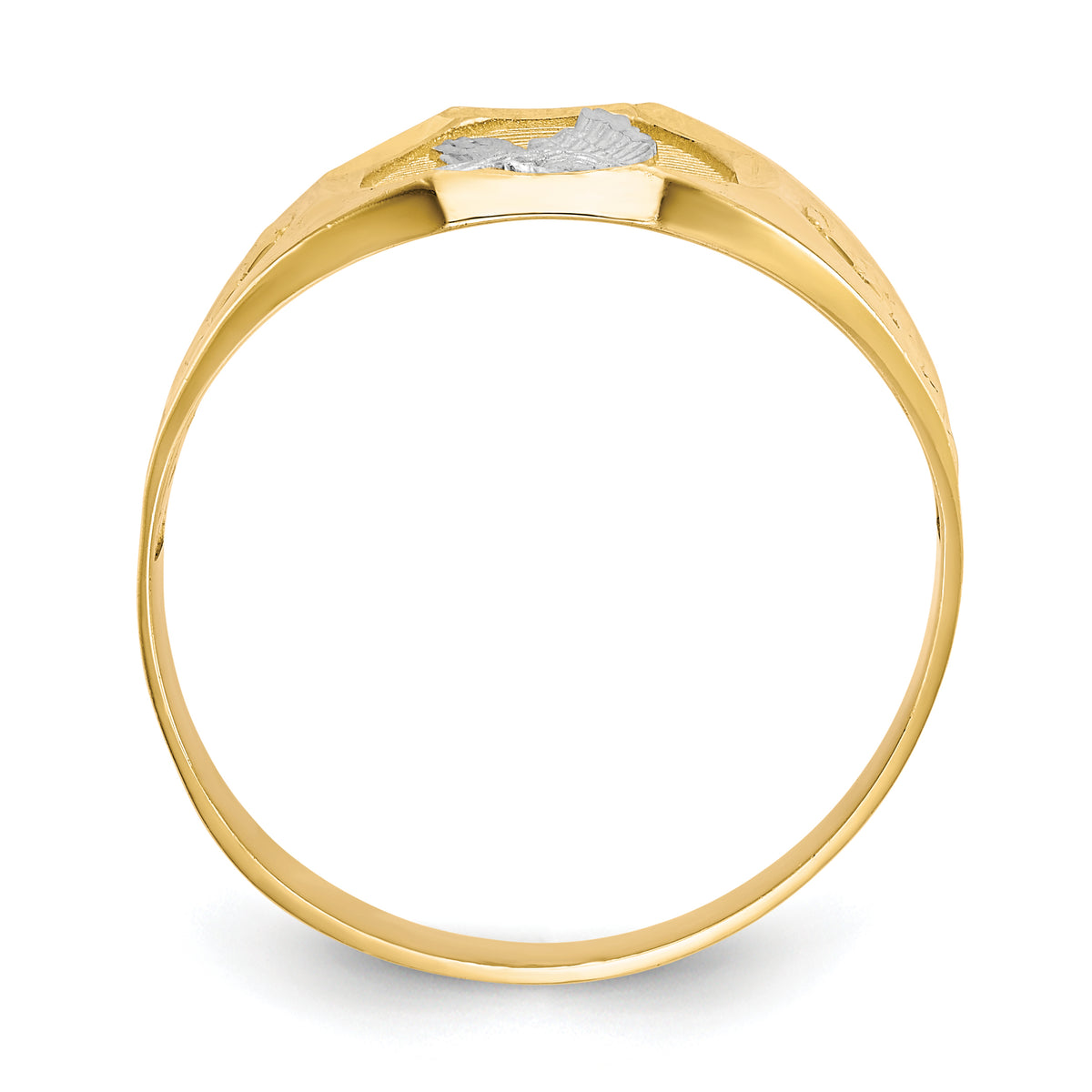 Men's Eagle Ring - 14k Gold with White Rhodium