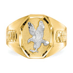 Men's Eagle Ring - 14k Gold with White Rhodium
