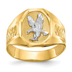 Men's Eagle Ring - 14k Gold with White Rhodium