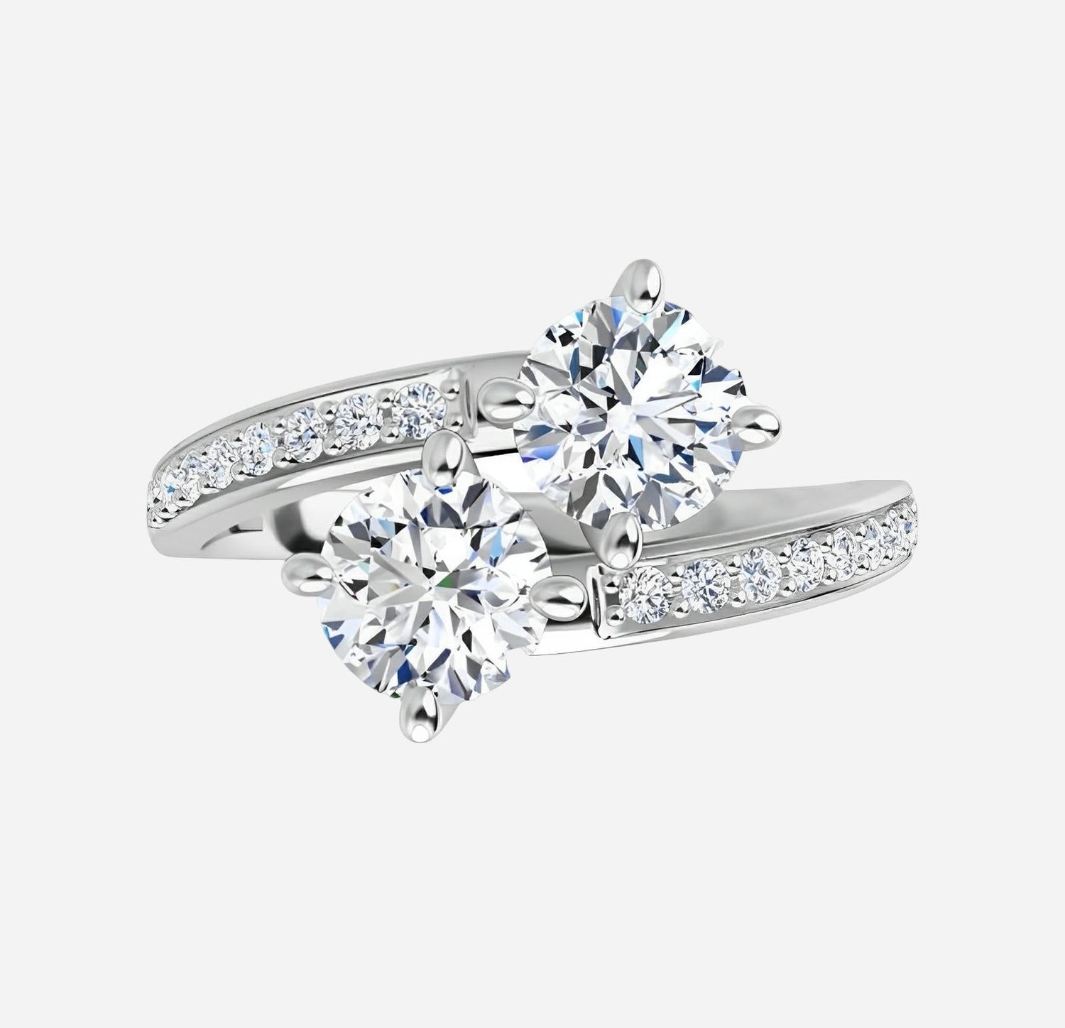 Two stone Diamond ring, rose gold and lab grown diamond