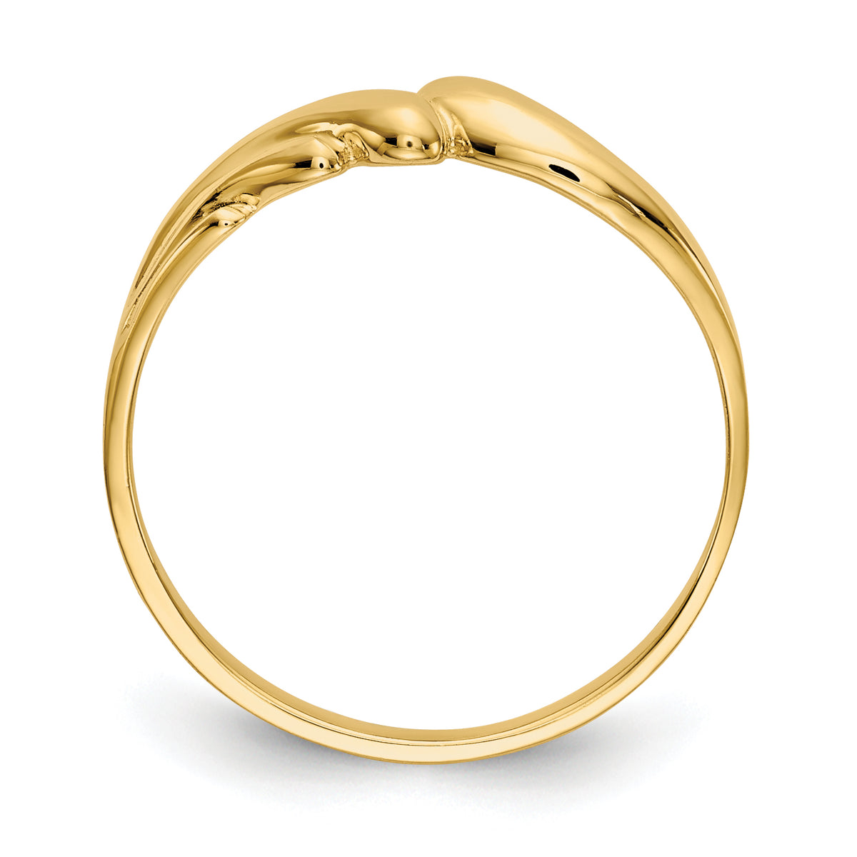 Gold Polished Wave Ring - 14k Yellow Gold