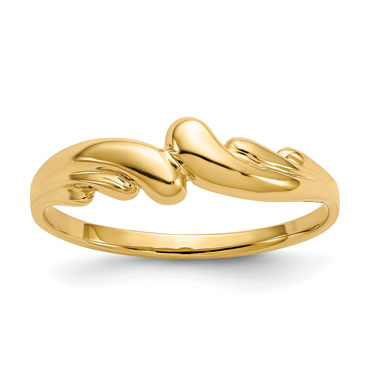 Gold Polished Wave Ring - 14k Yellow Gold