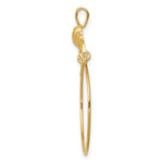 14k Gold Polished Heart Charm Holder Pendant, view 2 - 14k Yellow Gold