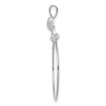 14k Gold Polished Heart Charm Holder Pendant, view 2 - 14k White Gold