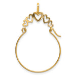 14k Gold Polished 5-Heart Charm Holder Pendant, view 3 - 14k Yellow Gold