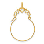 14k Gold Polished 5-Heart Charm Holder Pendant - 14k Yellow Gold