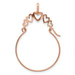 14k Gold Polished 5-Heart Charm Holder Pendant, view 3 - 14k Rose Gold