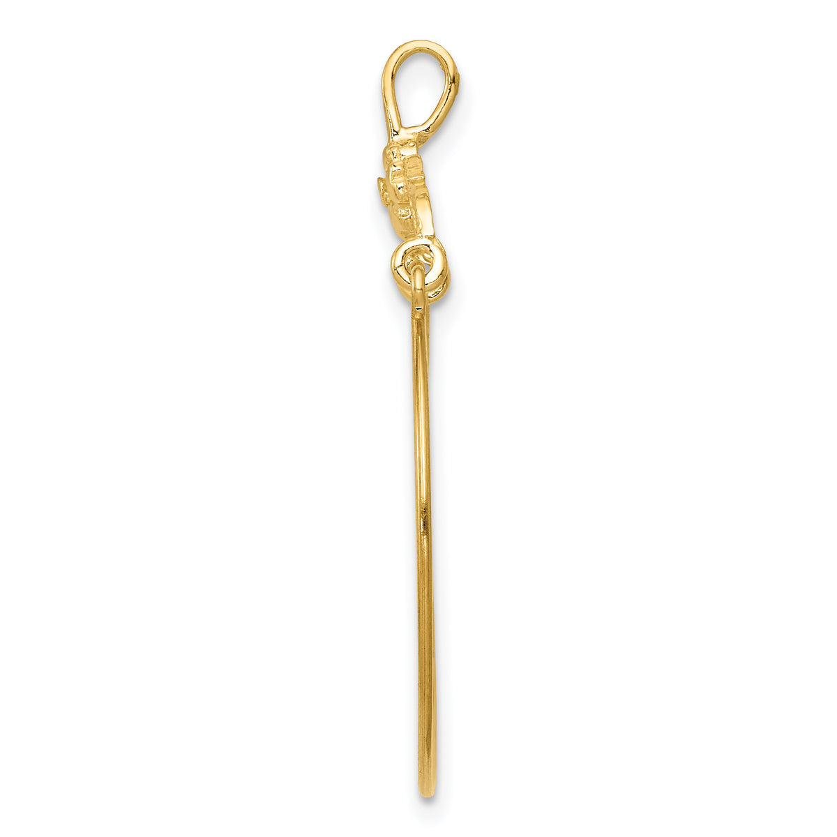 14k Yellow Gold Polished Floral Charm Holder Pendant, view 2