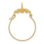 14k Yellow Gold Polished Floral Charm Holder Pendant