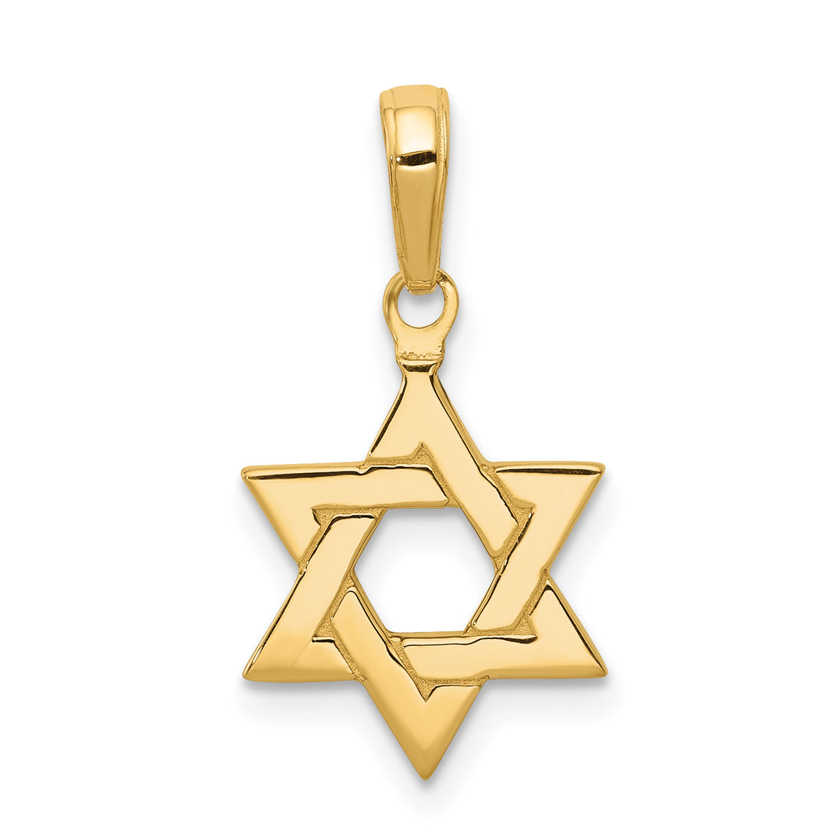 14k Yellow Gold Polished Star of David Pendant, 21 x 12 mm