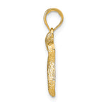 Gold Textured Chai Pendant - 14k Yellow Gold / 18 x 16 mm