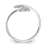 Gold Polished Bypass Heart Toe Ring - 14k White Gold