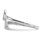 Gold Polished Bypass Heart Toe Ring - 14k White Gold