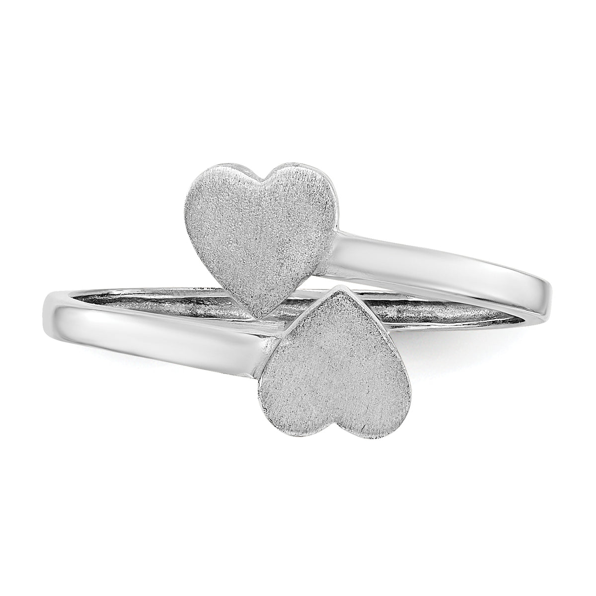 Gold Polished Bypass Heart Toe Ring - 14k White Gold