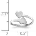 Gold Polished Bypass Heart Toe Ring - 14k White Gold