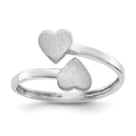 Gold Polished Bypass Heart Toe Ring - 14k White Gold