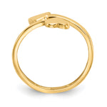 Gold Polished Bypass Heart Toe Ring - 14k Yellow Gold