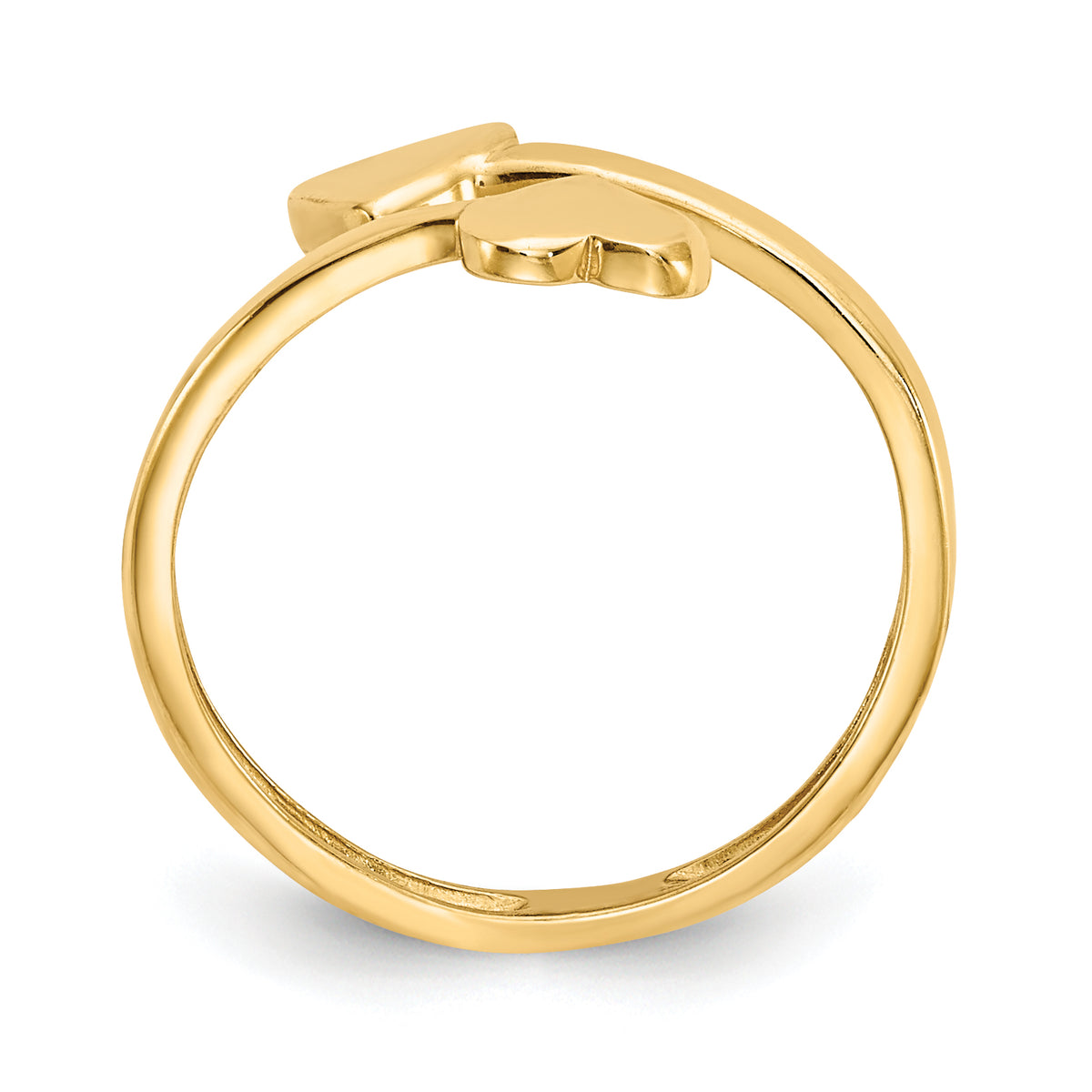 Gold Polished Bypass Heart Toe Ring - 14k Yellow Gold