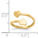 Gold Polished Bypass Heart Toe Ring - 14k Yellow Gold
