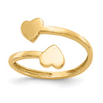 Gold Polished Bypass Heart Toe Ring - 14k Yellow Gold