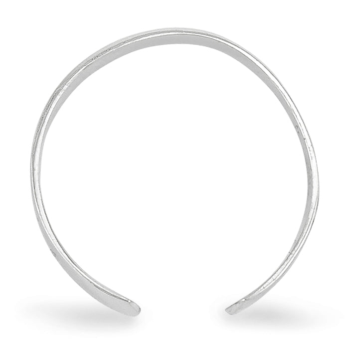 High Polished 2.5mm Band Toe Ring - 14k White Gold