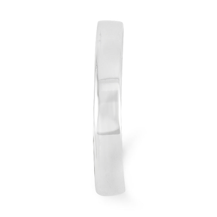 High Polished 2.5mm Band Toe Ring - 14k White Gold