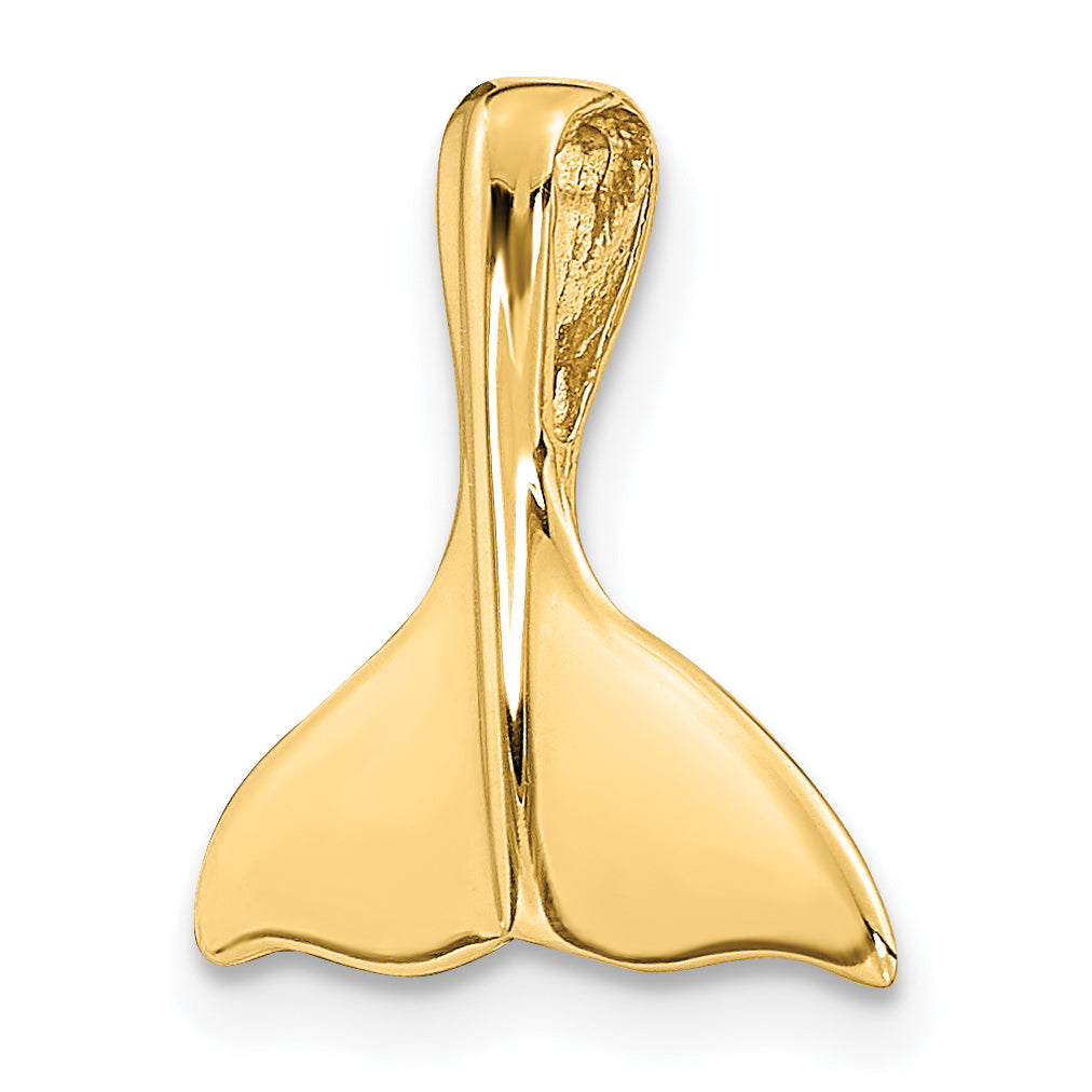 Gold Polished Whale Tail Pendant - 14k Yellow Gold / 15x16mm