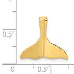 Gold Polished Whale Tail Pendant - 14k Yellow Gold / 15x16mm