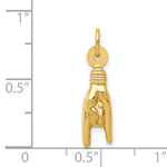Gold Polished Sign Language Pendant - 14k Yellow Gold
